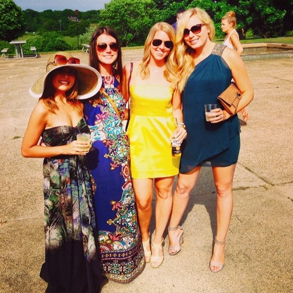 Calvin Klein Teal Silver Beaded 1 Shoulder Dress - Picture 6 of 11